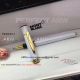 Perfect Replica Mont Blanc Writers Edition High quality Rollerball Pens White & Gold (2)_th.jpg